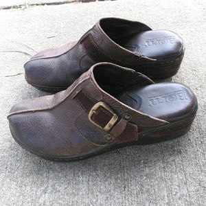 Born Brown Leather Clogs